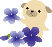 犬と花